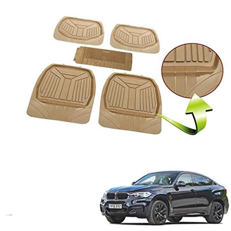 Kozdiko 5 Pcs Rubber Beige 3G Rubber Mat Set for Chevrolet Aveo