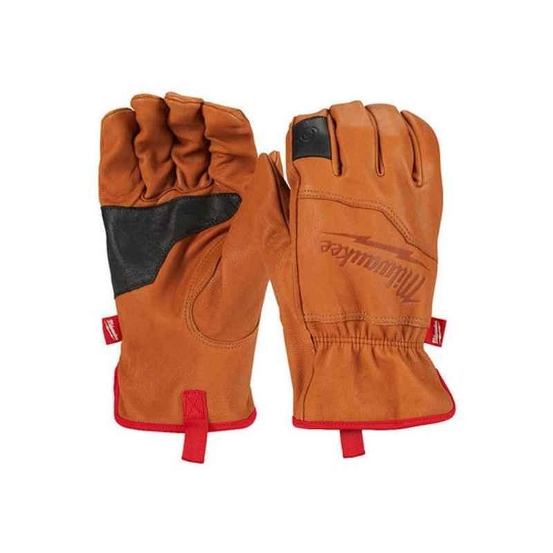 Milwaukee Orange & Black Leather Gloves, 4932478124, Size: Large