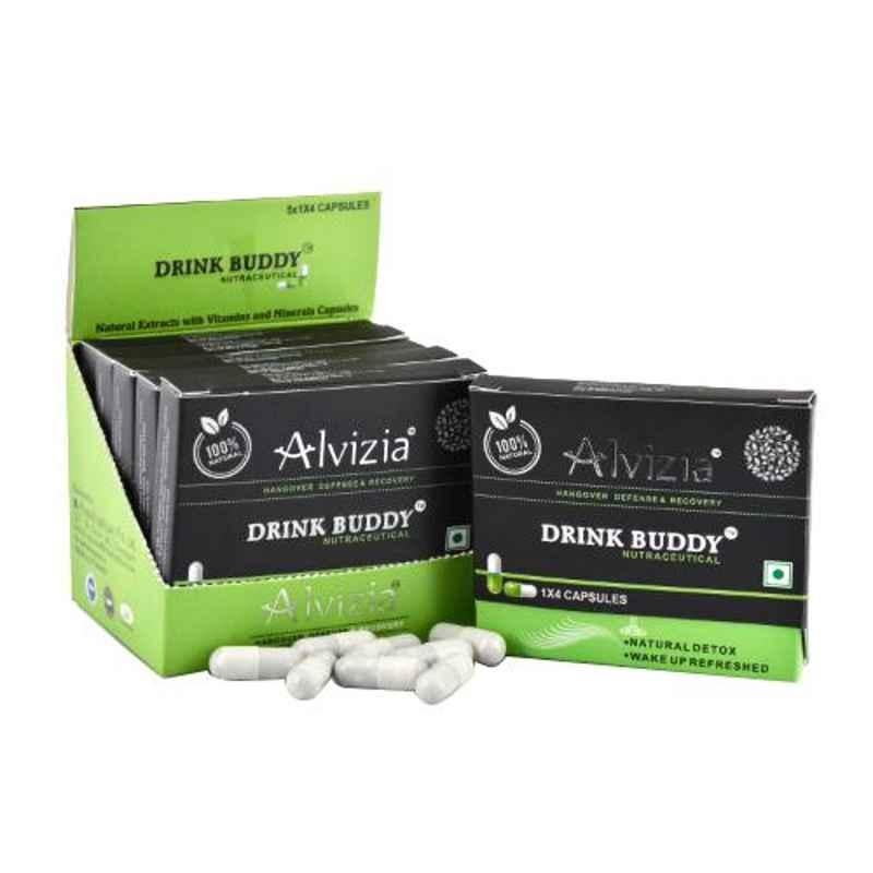 Alvizia 20 Pcs Capsules Drink Buddy Pack for Hangover Prevention Alcohol Metabolism