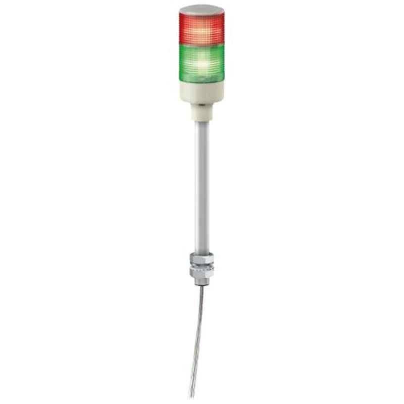 Schneider 24V RG LED Tower Light with Direct Tube Mounting & Buzzer, XVGB2ST