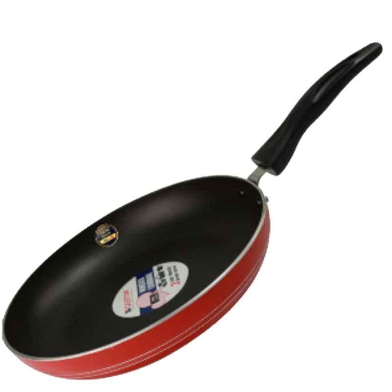 iBELL Castor 24cm Aluminium Black & Red Premium Non Stick Fry Pan, CTFP24MC
