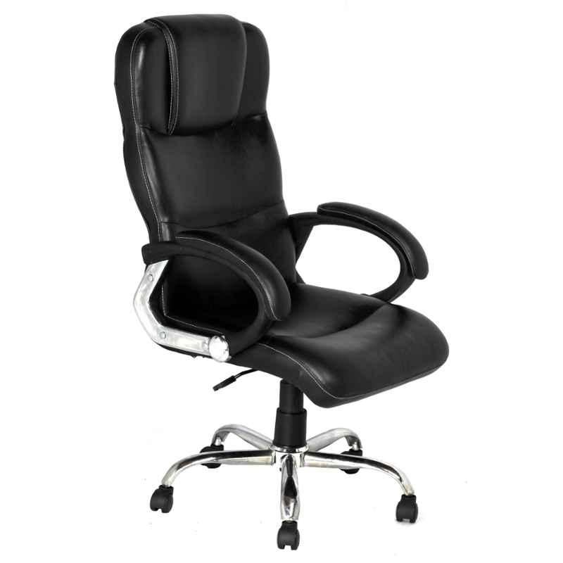 High Living Hermes Leatherette High Back Black Office Chair