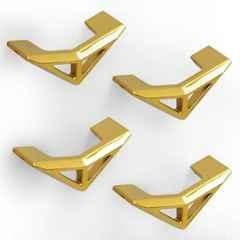 Plantex Knobs for Drawers/Drawer Knobs/Triangle Knob for Cabinets/Drawer Handle/Pull-Push Knob for Kitchen/Bedroom Drawers (Pack of 4) Gold