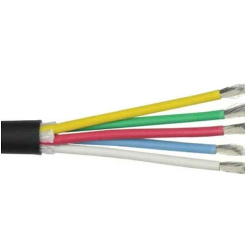 KEI 0.75 Sqmm 5 Core FR Black Copper Unsheathed Flexible Cable, Length: 100 m