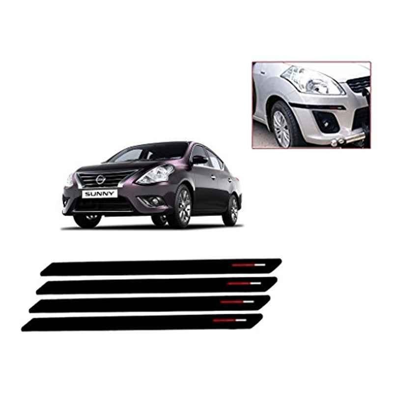 Kozdiko 4 Pcs Black & Red Bumper Protector Set for Nissan Sunny