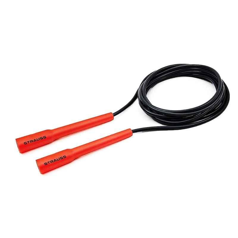 Strauss Orange Adjustable Skipping Rope with Anti Slip Grip, ST-1544