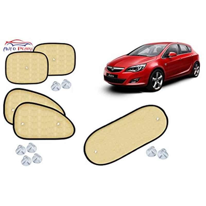 Auto Pearl 5 Pcs PVC & Mesh Beige Window & Rear Sun Shade Set for Opel Astra