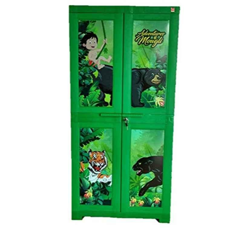 Cello 37x59.3x122.5cm Plastic Green 2 Doors Cabinet