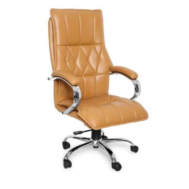 Modern India Leatherate Brown High Back Office Chair, MI272
