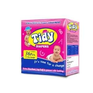 Tidy 36 Pcs Large Non-Woven Ultra Soft Baby Diapers, TBDP-L-4 (Pack of 4)