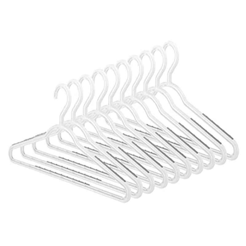 Whitmor Plastic White Slim Sure Grip Hanger (Pack of 10)