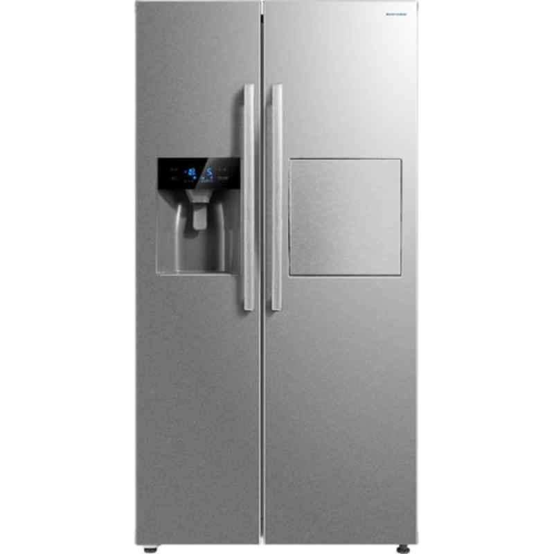 Daewoo 500L Silver Side By Side Refrigerator, DW-FRS-657SSI