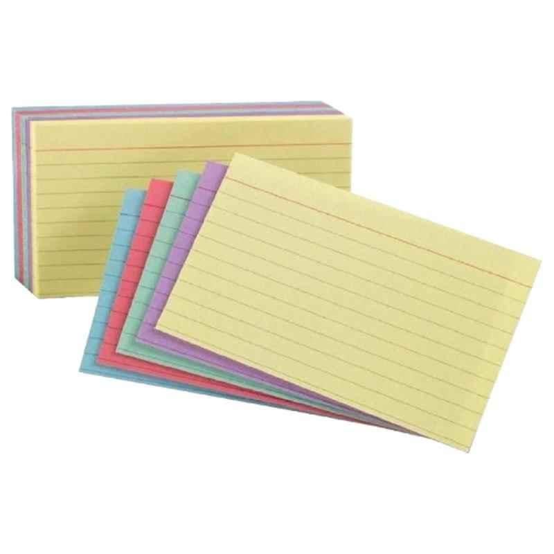 MESCO 3x5 inch 160gsm Coloured Index Cards, (Pack of 100)