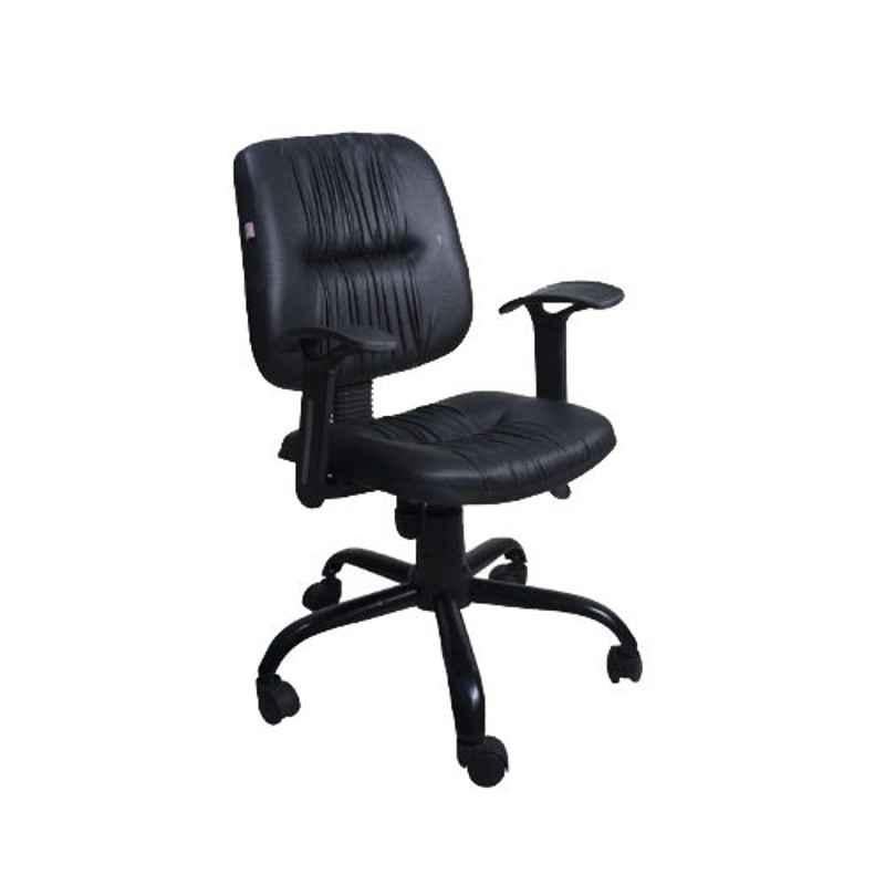 Rose Leather Black Low Back Office Chair, 107