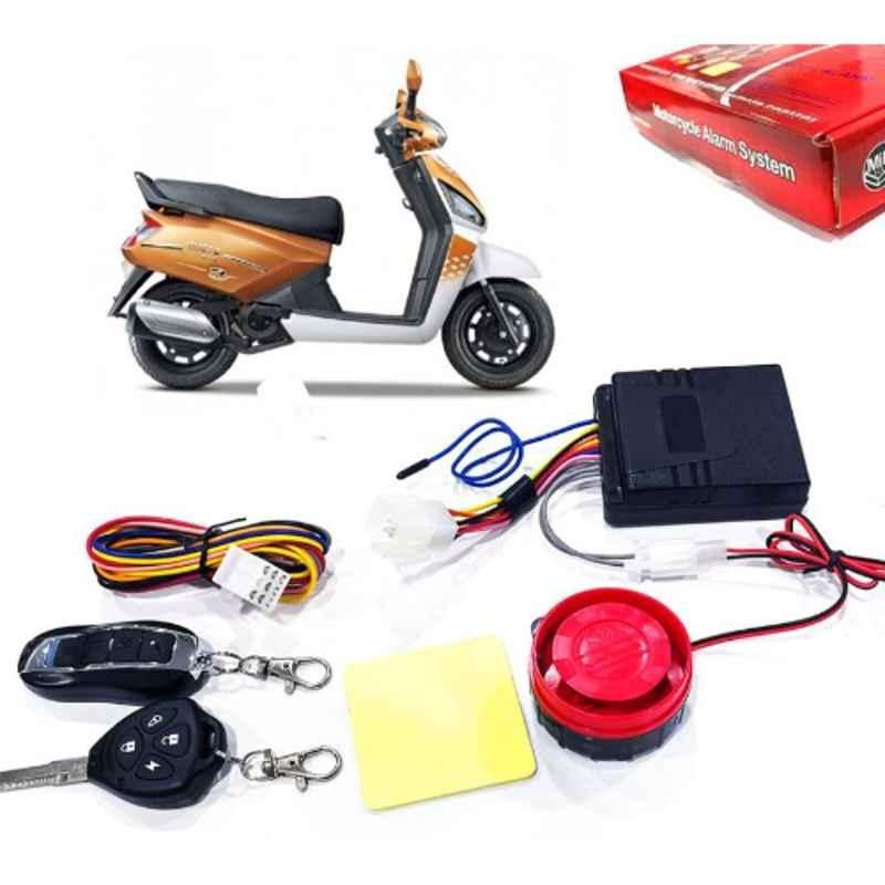 Auto Pearl 12V Black Two-Way Anti Theft Motorcycle Alarm Kit with 2 Pcs Remote for Gusto 125 BS6
