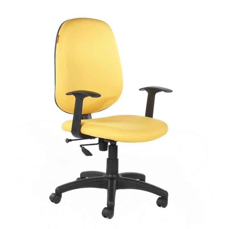 Caddy PU Leatherette Yellow Adjustable Office Chair with Back Support, DM 91 (Pack of 2)