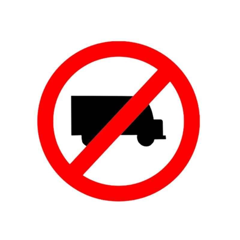 Ladwa 600mm Aluminium Red & White Circle Trucks Prohibited Mandatory Retro Reflective Road Signage, LSI-MCSB-600mm-OPSB