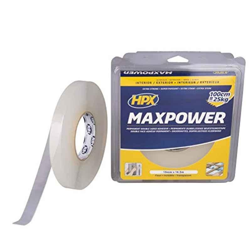 HPX Max Power 19mmx16x5m Transparent Outdoor Double Sided Tape