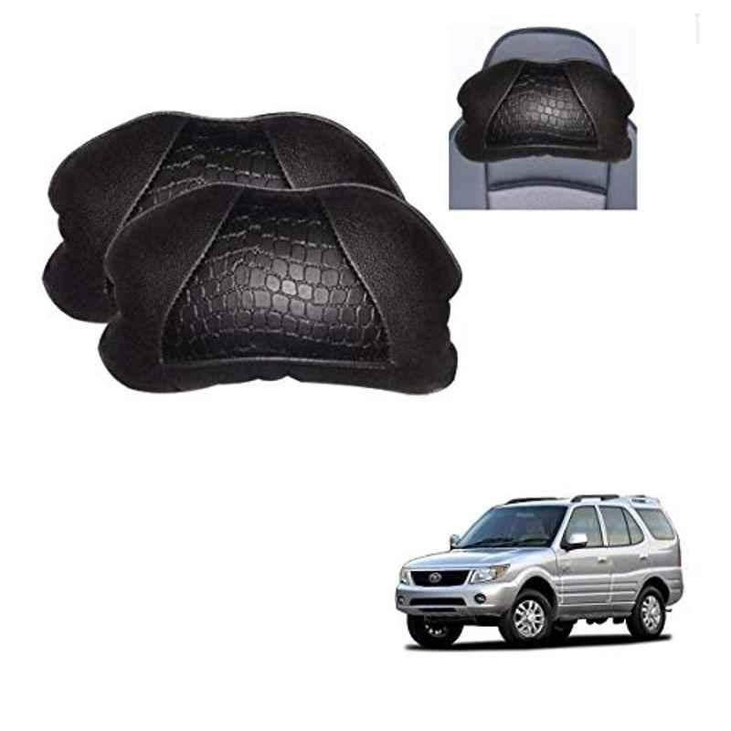 Kozdiko 2 Pcs Black Neck Rest Cushion Pillow Set for Tata Safari