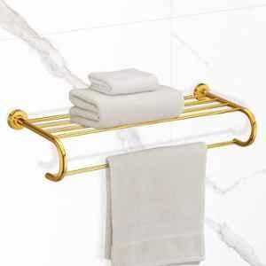 Plantex 304 Grade Stainless Steel 24 inch Towel Rack for Bathroom/Towel Stand/Hanger/Bathroom Accessories Daizy (Golden)