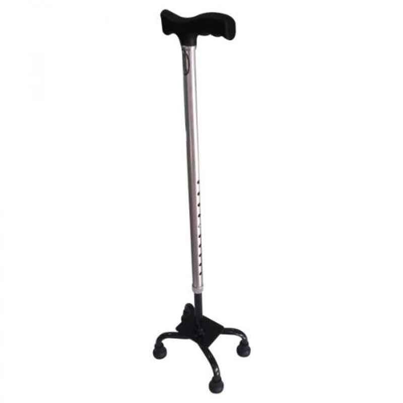 Shakuntla Adjustable Silver Rust Proof Quadripod Walking Stick