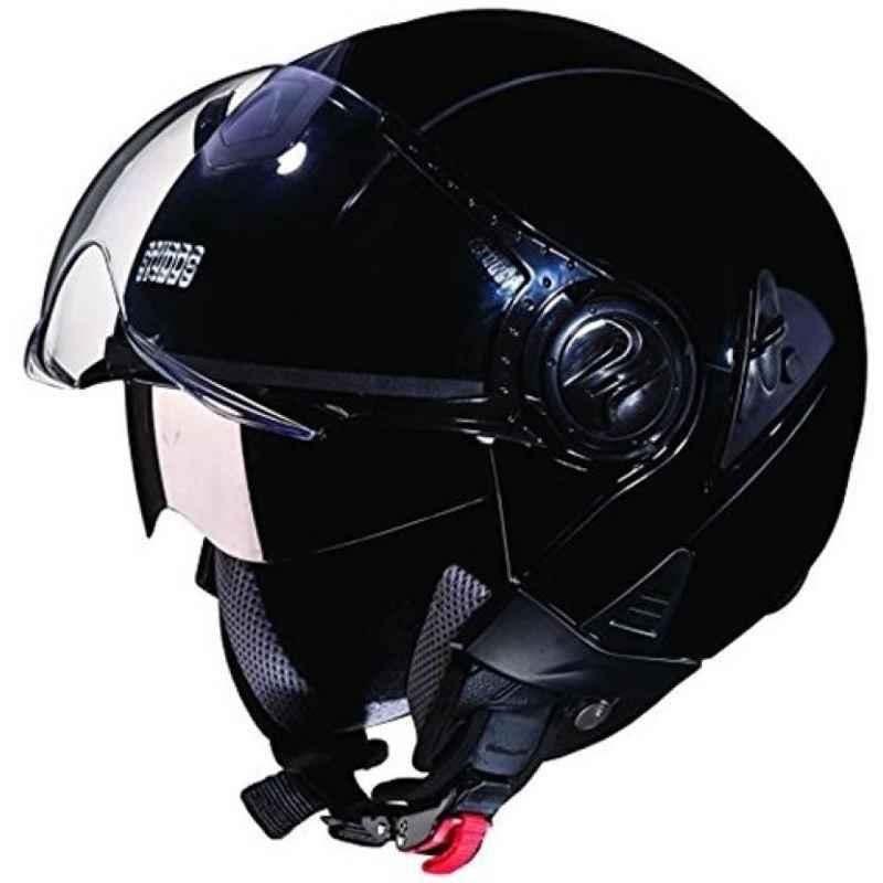 Studds Downtown Black Open Face Helmet, Size (XL, 600mm)