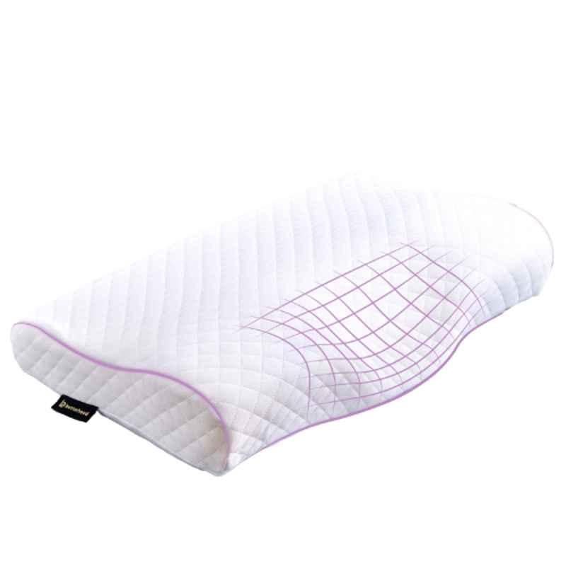 Betterhood Memory Foam White Contour Cervical Pillow, Size: Universal (Pack of 2)