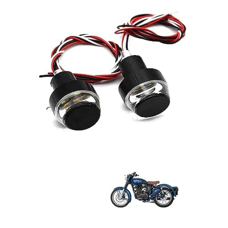 Kozdiko 2 Pcs Dual Colour Motorcycle LED Indicator Turn Signal Handle Bar Light Set for Royal Enfield Classic 500