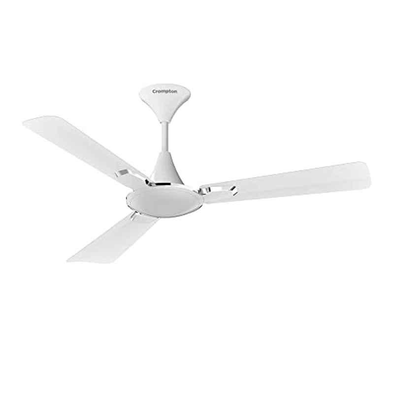 Crompton Premion Aura 55W 380rpm white 3 Blade Ceiling Fan, CFPRAU2PM48PTE1Z, Sweep: 1200 mm
