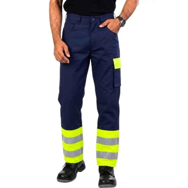 Atacama Poly Cotton Blend Twill Blue Tendershot Trouser with Reflective Strip, AWT009BT, Size: 32