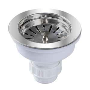 Plantex Deluxe Stainless Steel 304 Chrome Finish Round Waste Coupling for Kitchen Sink, APS-1592