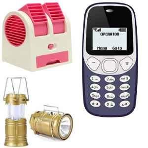 Combo of Homepro LED Solar Emergency Lantern with Homepro Mini Portable Air Cooler & I kall K71 1.4Inches Mobile Phone