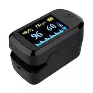 Oxymed Plastic Black OLED Portable Fingertip Pulse Oximeter