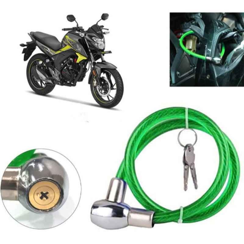 Auto Pearl PVC & Plastic Green Heavy Duty Cable Lock for CB Hornet 160, 224
