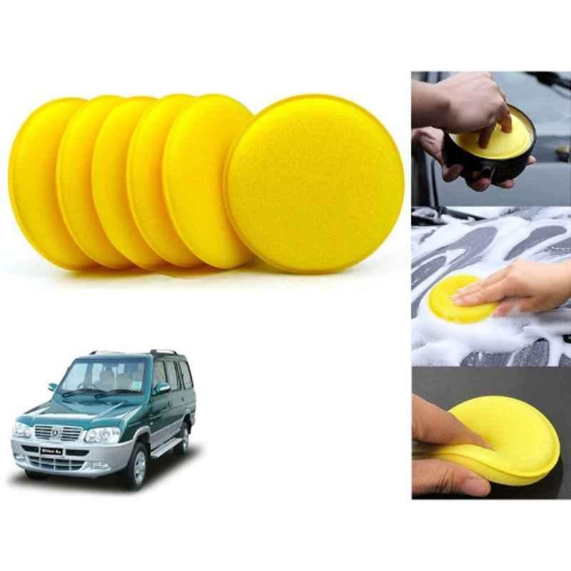 Auto Pearl Polyurethane Beige Washing & Waxing Polish Foam Sponge for ICML Rhino (Pack of 6)
