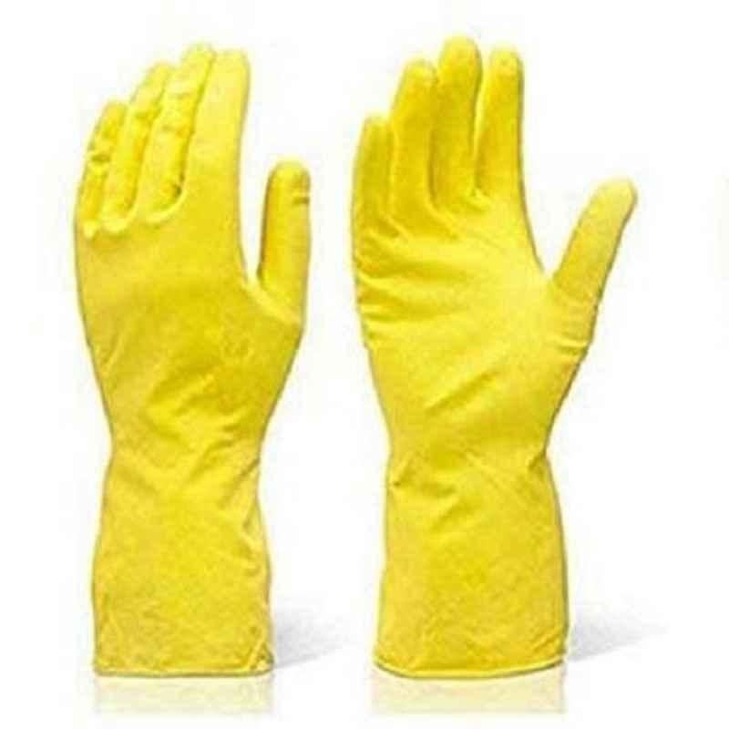 RIFA Yellow Rubber Reusable Household Hand Gloves, Size: Regular
