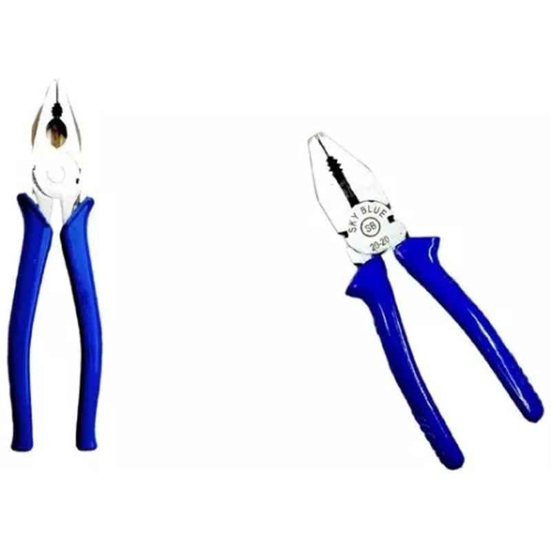 Sky Blue 2 Pcs 7.8 inch Lineman Plier Combo, SBE_PLIER_COMBO_MOD_00209