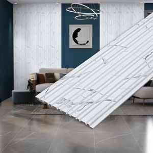 Plantex 28 Sqft 5 inchx8ft Charcoal White Marble 3D Wall Panel for Interior Decor (Pack of 7)