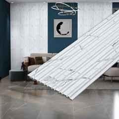 Plantex 28 Sqft 5 inchx8ft White Marble Charcoal 3D Wall Panel for Interior Decor (Pack of 7)