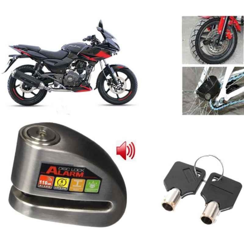 Auto Pearl Steel Black Anti-Theft Alarm Disc Brake Lock for Pulsar 220F, Lock_083