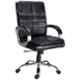 MRC Leather & Suede Black Mid Back Revolving Chair, M154