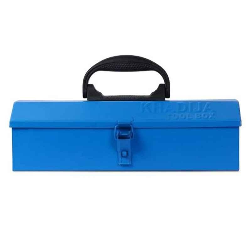 Khadija 37x18.2x15.1cm Single Compartment Iron & Metal Blue Single Handle  Big Storage Professional Tool Box