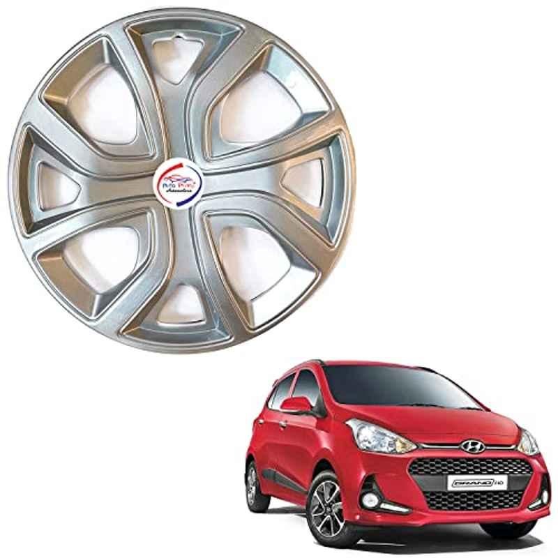 Auto Pearl 4 Pcs 14 inch ABS Press Type Hubcap Wheel Cover Set with Retention Ring for Hyundai I10 Grand