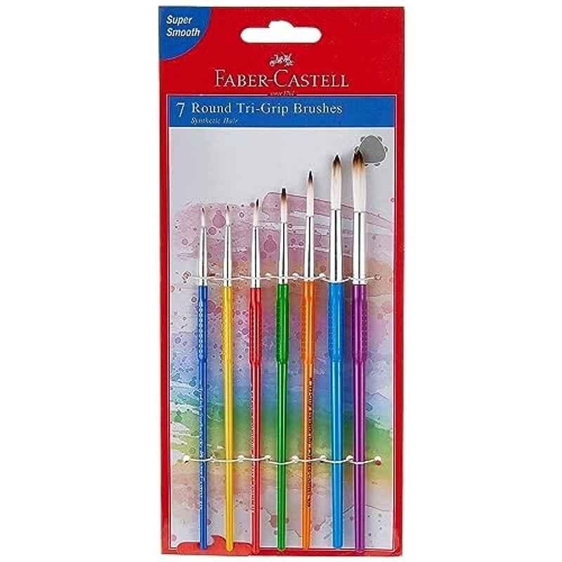 Faber-Castell 7 Pcs Synthetic Hair Assorted Round Paint Brush Set, 116701