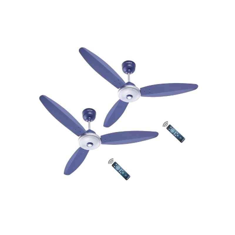 Activa Premium Gracia 28W 380rpm Sparkle Blue 5 Star BLDC Ceiling Fan with LED Light, Remote Control & 5 Years Warranty, Sweep: 1200 mm (Pack of 2)