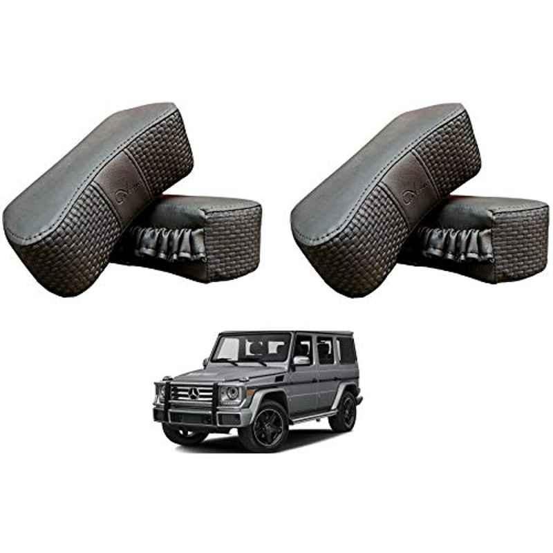 Kozdiko 4 Pcs CV Designer Grey Leatherite Neck Rest Car Cushion Pillow Set for Mercedes Benz G-Class