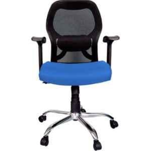 Rajpura Matrix Medium Back Black & Blue Revolving Office Executive Chair, RSE101-Black & Blue