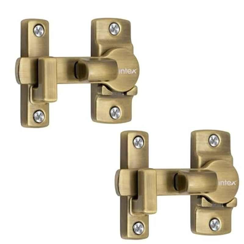 Plantex Zinc Brass Antique Door Latch Lock for Bathroom, DTK-250 (Pack of 2)