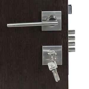 Handle Waala Rose Luna-R-BSK 60mm Stainless Steel Silver Both Side Key Mortise Door Lock Set