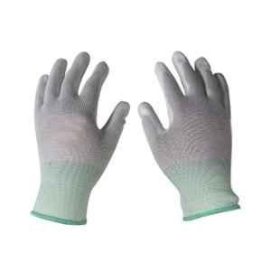 Tungsten Safety 13 Gauge 25g Polyester Liner White Safety Gloves Bag with PU Coated Palm, Size: 8, DEXPU-25 WHT (Pack of 12)